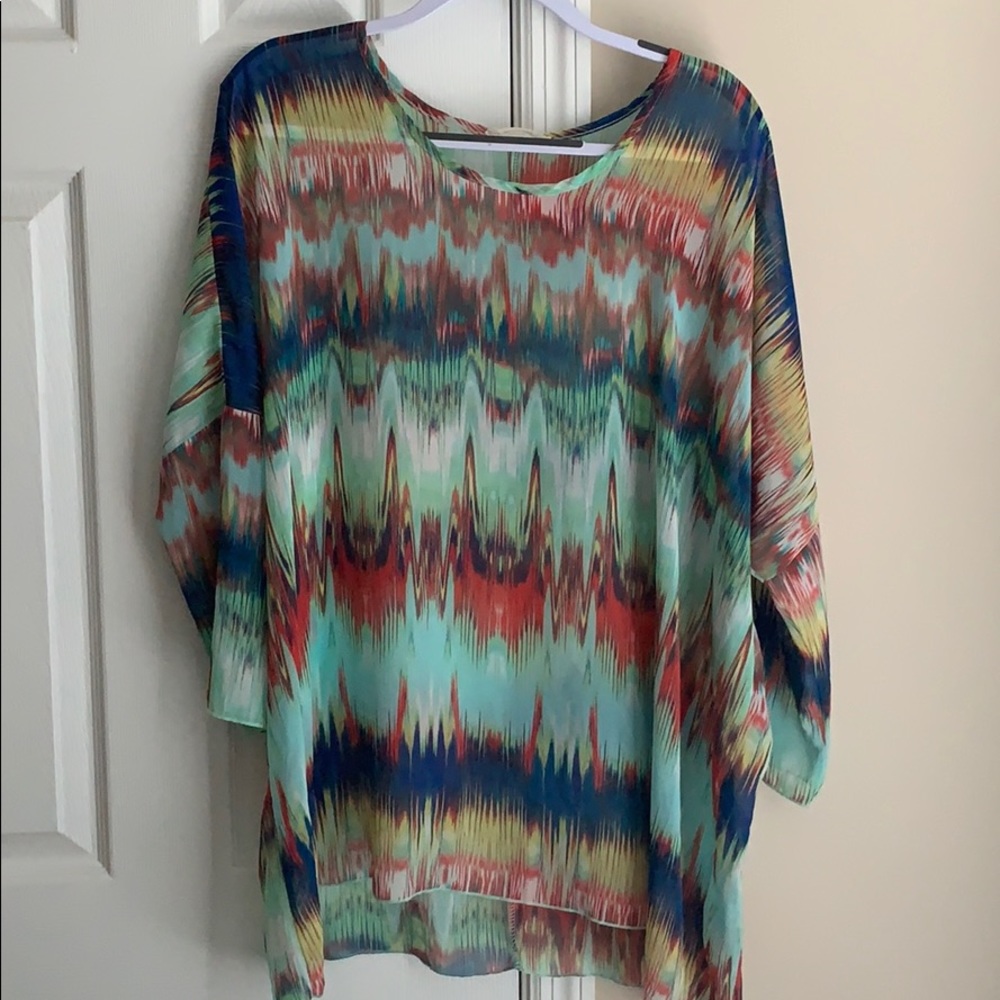 Sheer multi colored boutique blouse